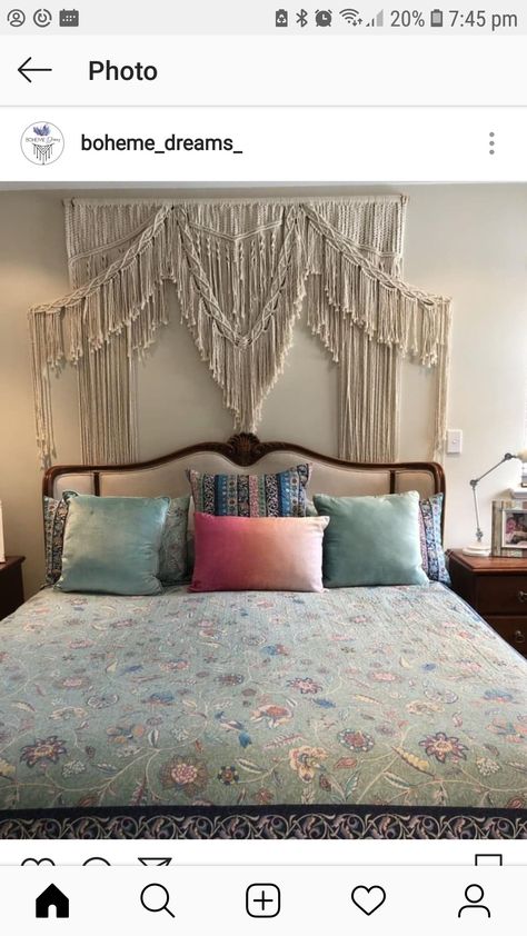 Macrame Above Bed Decor, Macrame Wall Hanging Over Bed Bohemian Bedrooms, Macrame Above Bed, Over Bed Macrame Wall Hanging, Above Bed Macrame, Bedroom Macrame, Macrame Bed, Wall Hanging Bed, Macreme Above Bed