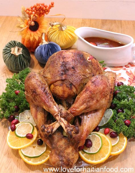 Easy Roasted Turkey (Haitian style) – Love For Haitian Food Homemade Turkey Gravy, Whole Turkey Recipes, Easy Turkey Recipes, Feast Ideas, Little Sunny Kitchen, Smoked Turkey Recipes, Roast Turkey Recipes, Fall In Love Quotes, Sunny Kitchen