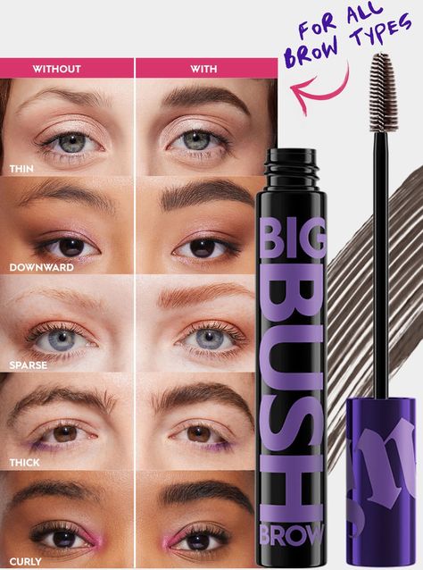 Go big or go home with our Urban Decay's Big Bush Tinted Brow Gel! ♥️ The before and afters never lie #UrbanDecay #EyebrowGel #UDBigBush #Eyebrow Big Bush, Perversion Mascara, Bushy Eyebrows, Tinted Eyebrow Gel, Tinted Brow Gel, Waterproof Eyeliner Pencil, Never Lie, Go Big Or Go Home, Full Brows