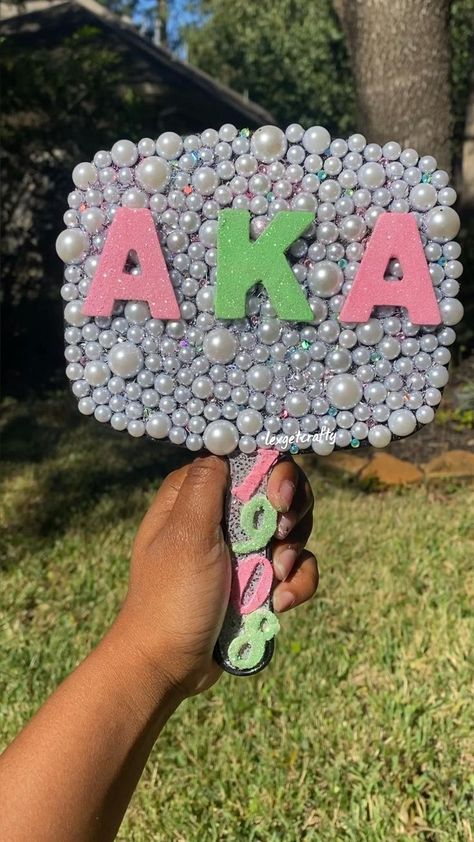 Alpha Kappa Alpha Paddles, Alpha Kappa Alpha Crafts, Sorority Gifts Diy, Alpha Kappa Alpha Gifts, Sorority Diy, Pictures Mirror, Sorority Pictures, Pearl Mirror, Aka Sorority Gifts