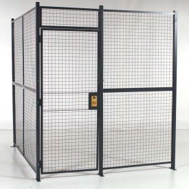 RapidWire™ Welded Wire, 2 Sided Cage w/3' Hinged Door, No Ceiling 8' 4" x 8' 6" x 8' 5-1/4"H Security Room, Door Exterior, Modular Office, Ceiling Panel, Partition Design, Panel Systems, Ceiling Panels, Modular System, Wire Mesh