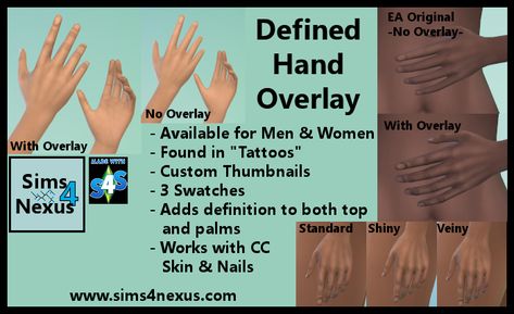 Defined Hand Overlay| DOWNLOAD | Hand Overlay, Nemo Coloring Pages, Sims 4 Cc Makeup, Sims 4 Body Mods, Sims 4 Cc Skin, Free Sims, Sims Four, Sims4 Clothes, Sims 4 Update