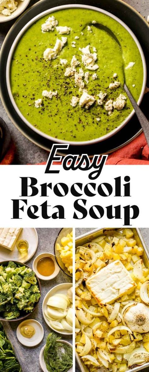 Broccoli Feta Soup Feta Soup, Broccoli Potato Cheese Soup, Broccoli Feta, Cheesy Broccoli Soup, Quick Soup Recipes, Quick Soup, Broccoli Soup Recipes, Quick And Easy Soup, Ham And Bean Soup