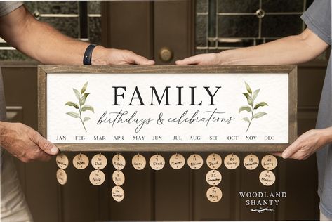 Family Birthday Calendar, Perpetual Birthday Calendar, Celebration Board, Family Birthday Board, Birthday Reminder, Family Calendar, Birthday Tags, Birthday Calendar, Holiday Tags