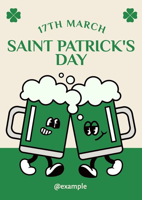 St. Patrick's Day poster template | premium image by rawpixel.com / Lhin Cute Collage, Nice Designs, Collage Vintage, Saint Patrick's Day, St Paddy, Event Poster, Template Ideas, Best Templates, Cartoon Cute