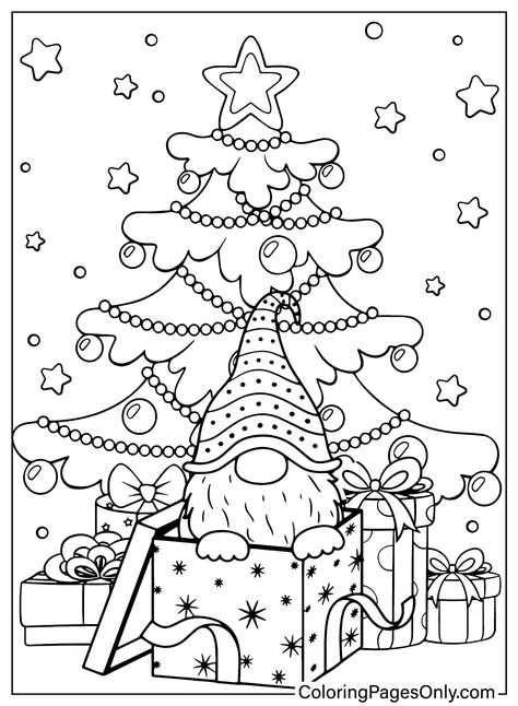 Christmas Gnomes Drawing, Drawing Activities For Kids, Merry Christmas Coloring Pages, Christmas Colouring Pages, Coloring Pages Christmas, Christmas Coloring Pages For Kids, Free Christmas Coloring Pages, Christmas Cutouts, Christmas Coloring Sheets