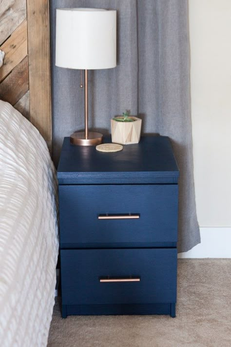 MALM Nightstand Hack - KREATING HOMESBloglovinFacebookInstagramPinterestTwitter Ikea Nightstand Hack, Nightstand Hack, Ikea Malm Nightstand, Ikea Nightstand, Bedroom Decor On A Budget, Hack Ikea, Bedside Furniture, Ikea Bedroom, Ikea Malm