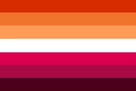 A fusion between my femme lesbian flag and the butch lesbian flag! Inspired by Emily Gwen's sunset flag, includes ALL lesbians. Free to use! Sunset Lesbian Flag, Sunset Flag, Butch Lesbian, Lgbtq Flags, Lesbian Flag, Pride Flags, Flag