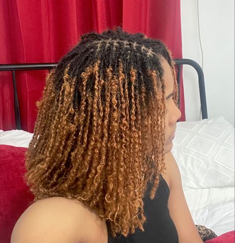 Honey Blond Micro Locs, Burgundy Microlocs, Ginger Micro Locs, Locs Micro, How To Take Care Of Micro Locs, Micro Locs Vs Sister Locs, Micro Locs, Micro Braids, Locs Hairstyles