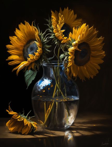 Romantic Vase, Arte Aesthetic, Sunflower Vase, Gold Art Painting, Sunflower Pictures, Flower Arrangements Simple, Lovely Flowers Wallpaper, Sunflower Wallpaper, Art Winter