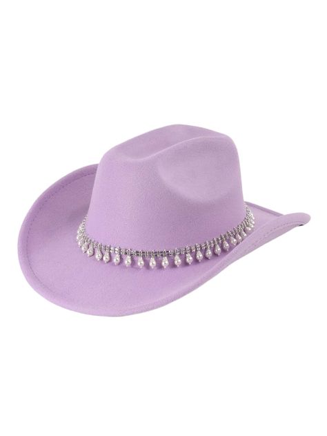 Women Fedora, Cowgirl Fashion, Fancy Party, Rhinestone Decor, Violet Purple, Cowgirl Hats, Hat For Women, Cowgirl Style, Summer Winter