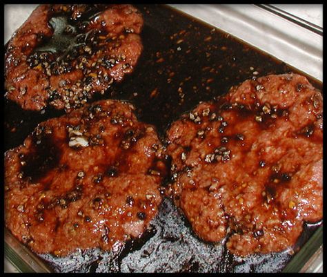 Steak And Burger Marinade Recipe - Food.com Burger Marinade Recipe, Best Burger Marinade, Burger Marinade Hamburgers, Hamburger Marinade Recipe, Marinated Burgers, Hamburger Marinade, Burger Marinade, Colorado Recipes, Ranch Pork Chops Crock Pot