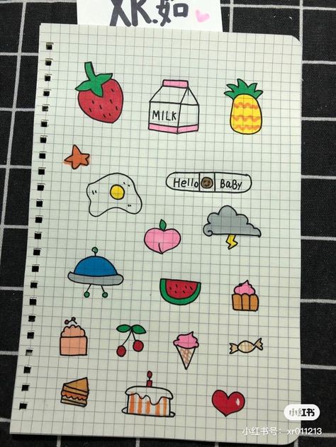 Food Doodle, Jenaka Kelakar, رسم كاريكاتير, Markers Drawing Ideas, Bond Paper Design, Cute Easy Doodles, صفحات التلوين, Pola Kartu, Bullet Journal Diy