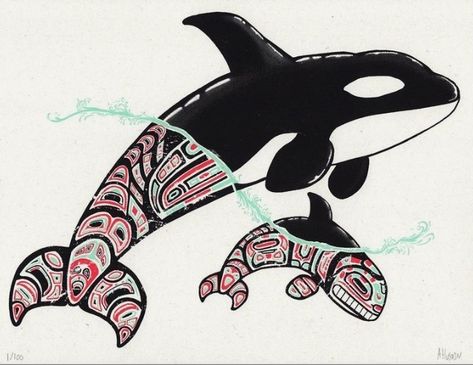 Indigenous Orca Art, Whales Art, Alaska Tattoo, Native Drawings, Haida Tattoo, Orca Art, Orca Tattoo, Bigfoot Art, Alaska Art