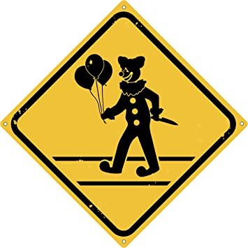 Amazon.com: Killer Clown Crossing 12" x 12" Tin Road Sign Halloween Theme Home Decor : Home & Kitchen Killer Clown, Road Sign, Ferrari Logo, Halloween Theme, Road Signs, Plaque Sign, Metal Tin, Halloween Themes, Decor Home