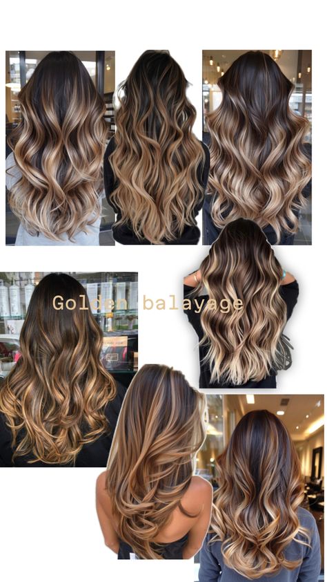 Hair, golden balayage Golden Blonde Balayage Dark Roots, Honey Blonde Balayage Long Hair, Golden Balayage On Dark Hair, Golden Bronde Balayage Honey, Brazilian Balayage, Blonde Balayage Long Hair, Golden Balayage, Honey Blonde Balayage, Balayage Hair Blonde Long