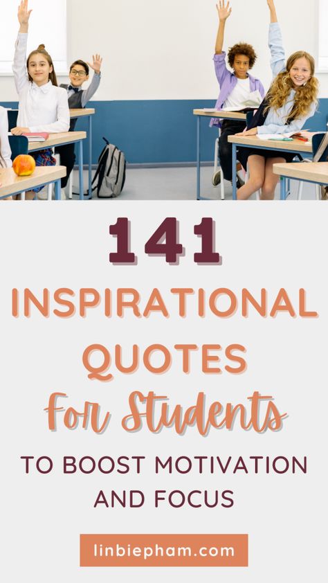 Feeling stuck in a rut and struggling to stay motivated? Get a boost with our collection of inspirational quotes for students, covering everything from short inspirational quotes to inspirational quotes for work and life. Save this pin for later and come back to it whenever you need a motivational pick-me-up! Inspirational Student Quotes, Small Quotes For School, Encouraging Phrases For Students, Inspiration Quotes For Students, Positive Quotes For Students Education, School Inspiration Quotes, Short Motivational Quotes For Students, Education Quotes For Students Motivation, Positive Quotes For Students