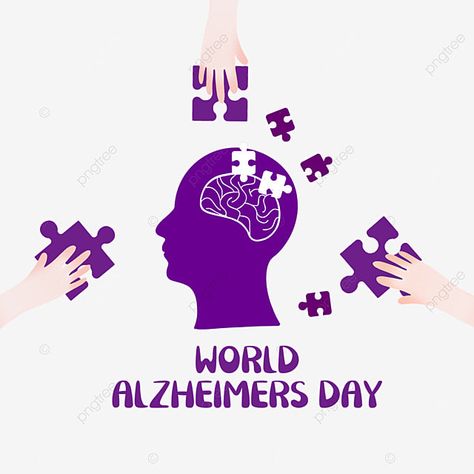 World Alzheimer's Day Poster, World Alzheimer's Day, Environmental Protection Poster, Brain Puzzle, 3d Jigsaw Puzzles, Purple One Piece, Cake Illustration, Vector Png, Alzheimers