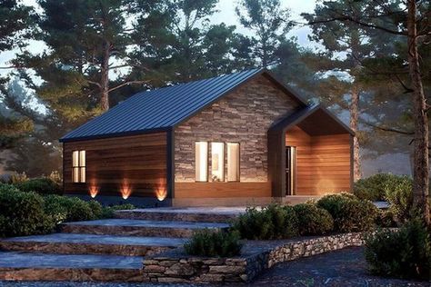 Private studio tiny home ideal for solitude and relaxation. 800 Sq Ft House Plans Open Floor, 800 Sq Ft House Plans, 800 Sq Ft House, Small Rustic House, 1366x768 Wallpaper, Small Cabins, 1366x768 Wallpaper Hd, Cottage Modern, Shaped Kitchen