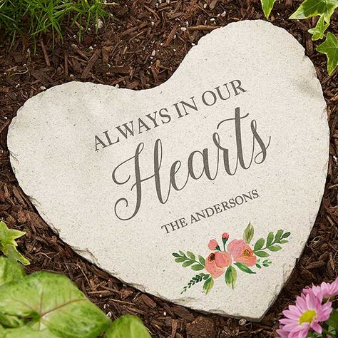 Personalized Big Heart Memorial Garden Stone Large Garden Stones, Sibling Loss, Apartments Ideas, Personalized Garden Stones, Memory Garden, Heart Garden, Memorial Markers, Memorial Garden Stones, Baby Memorial