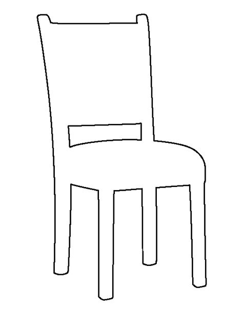 Chair pattern. Use the printable outline for crafts, creating stencils, scrapbooking, and more. Free PDF template to download and print at http://patternuniverse.com/download/chair-pattern/ Chair Silhouette, Chairs Drawing, How To Draw A Chair, Apple Picture, Chair Drawing, Printable Shapes, Patterned Chair, Creativity Exercises, Free Shapes