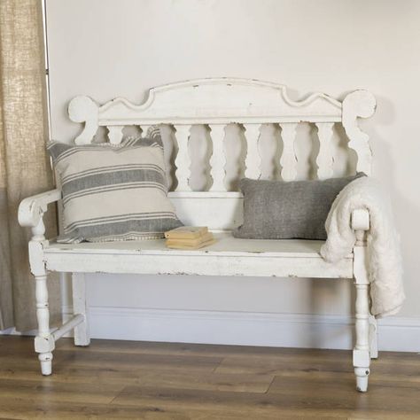 Ophelia & Co. Trimm Wood Bench | Wayfair Wood Benches, Antique Bench, White Bench, Entry Bench, Furniture Redo, Wooden Bench, Living Room Flooring, Antique Farmhouse, Wood Bench