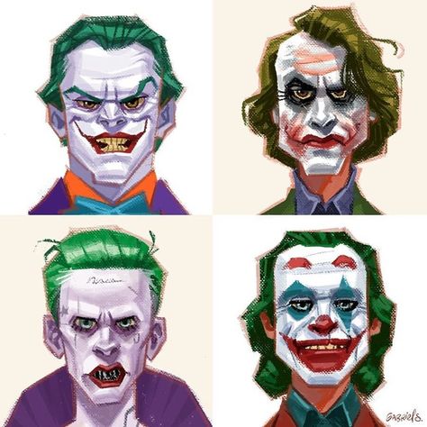 Who is your favorite Joker? 1) Jack Nicholson 2) Heath Ledger 3) Jared Leto 4) Joaquin Phoenix . Great art by @gabriel.soareszz . For more… Art Du Joker, Arkham City Batman, Joker Images, Joker Artwork, Joker Pics, Joker Wallpapers, Arkham City, Arte Dc Comics, Arkham Asylum