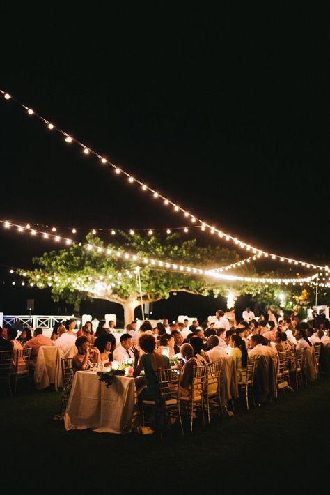 porsha terry wedding jamaica reception tables lights night Outdoor Evening Wedding Reception, Wedding Reception Checklist, Outdoor Evening Wedding, Outdoor Wedding Lighting, Jamaican Wedding, Music Suggestions, Backyard Wedding Decorations, Outdoor Evening, Jamaica Wedding