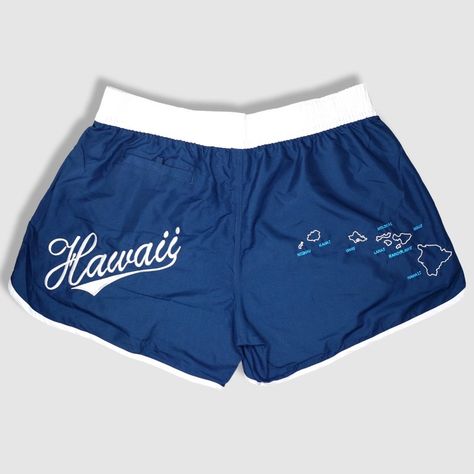 Women's Shorts/ Swim Trunks - Hawaii - Navy Blue/Teal – Sparkle Swimwear Swimwear With Shorts, Surfer Shorts, Clothes Wishlist, Hawaii Outfits, Swim Shorts Women, Summer Shopping, Basketball Clothes, Cute Lazy Day Outfits, Gift Business