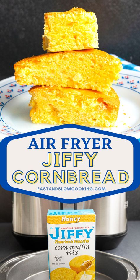 Jiffy Cornbread Recipes Air Fryer, Instant Pot Jiffy Cornbread, Ninja Foodi Cornbread, Air Fryer Jiffy Cornbread, Jiffy Corn Muffins In Air Fryer, Cornbread In Airfryer, How To Make Corn Bread In The Air Fryer, Cornbread Air Fryer Recipe, Air Fryer Corn Muffins