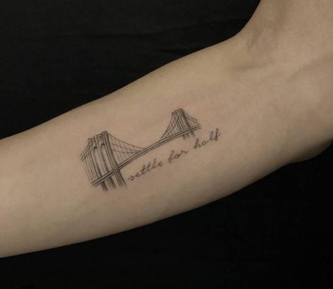 Bridge Tattoo Ideas, Brooklyn Bridge Tattoo, Horseman Tattoo, Bridge Tattoo, Brooklyn Tattoo, Elbow Tattoos, Bojack Horseman, Tattoos Ideas, Tattoo Inspo