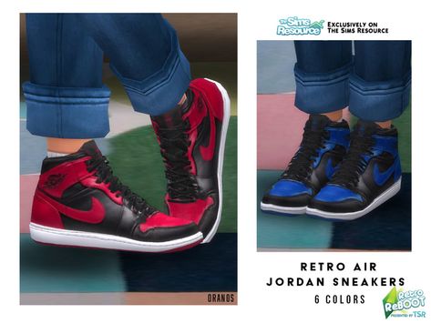 Sims 4 — Retro ReBOOT - Retro Air Jordan Sneakers by OranosTR — - New Mesh - 6 Colors - HQ mode compatible - Mod Shoes, Black Superstar, Sims 4 Tsr, Sims 4 Cas Mods, Cc Shoes, Sims 4 Cc Shoes, Sims 4 Children, Sims 4 Teen, Sims4 Clothes