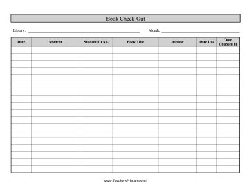 School librarians and teachers can use this printable sign-in log to track which books have been checked out by students. Free to download and print Sign Out Sheet, Library Signs, Sign In Sheet, Book Log, School Librarian, Personal Library, Teacher Things, Free Library, Book Organization