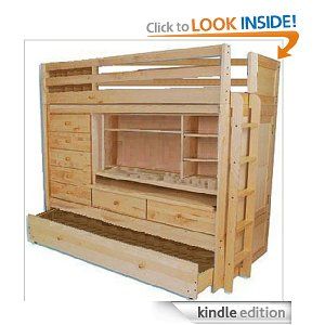 Amazon.com: Build Your Own ALL IN ONE Loft Bunk Bed with TRUNDLE, Desk, CHEST, Closet: Plan Is So Easy, Beginners Look Like Experts eBook: Peter Harrington: Kindle Store Diy Loft Bed With Storage, Twin Loft Bed Diy, Loft Bed Diy, Loft Bunk Bed, Queen Loft Beds, Bunk Bed Plan, Loft Bed With Storage, Loft Bed Plans, Diy Bunk Bed