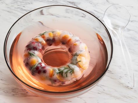 Ice Cube Ring : Add herbs or fruit — think sliced citrus, cranberries and raspberries — to a Bundt pan. Cover with cold distilled water and freeze for an elegant addition to a punch bowl. Puff Pastry Filling, Incredible Edibles, Punch Bowls, Bundt Pan, Brownie Mix, Bundt Cake, Summer Desserts, Puff Pastry, Food Network