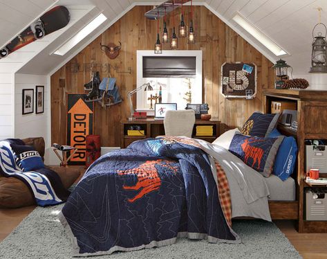 Teenage Guys Bedroom Ideas | Snowboarding | PBteen Guys Bedroom Ideas, White Dorm Room, Bedroom Design Diy, Mens Room Decor, Home Bedroom Design, Teenager Bedroom Boy, Teenage Boy Room, Boys Bedroom Furniture, Sport Bedroom