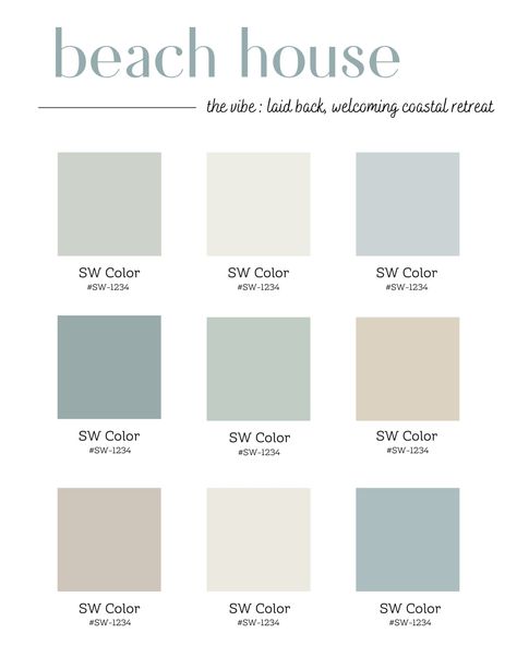 Coastal Paint Palette, Pola Cat Dinding, Coastal Paint Colors, Coastal Paint, Beach House Colors, Paint Decor, Paint Palettes, House Color Palettes, Beach Room