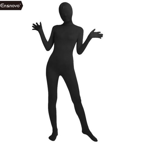 Ensnovo Black Zentai Suit Spandex Lycra One Piece Full Body Suits Zentai Costume Long Sleeve Unitard Cosplay Halloween Party Full Body Suits, Long Sleeve Unitard, Haunted Maze, Spandex Suit, One Piece Full, Zentai Suit, Body Suits, Black Costume, Full Body Suit