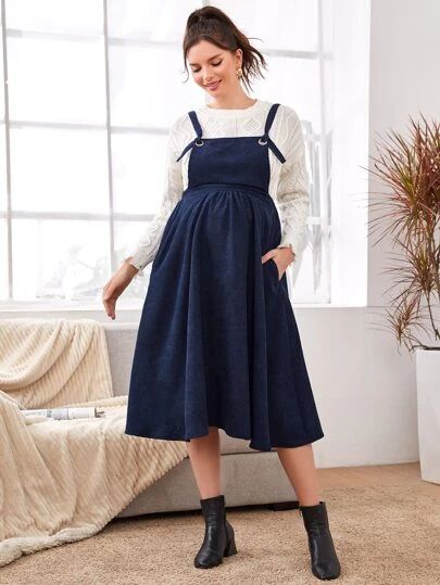 WishList | SHEIN Beachy Clothes, Latest Maternity Dresses, Cord Pinafore Dress, Vintage Maternity, Split Hem Skirt, Shein Maternity, Maternity Outfits, Latest Skirts, Hem Skirt