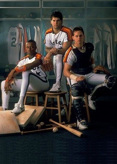 Gerald Young, Ken Caminiti, and Craig Biggio, Clubhouse, 1989 Ricky Henderson, Ken Caminiti, Texas Culture, Dave Parker, Craig Biggio, Dale Murphy, Houston Astros Baseball, Roberto Clemente, Astros Baseball