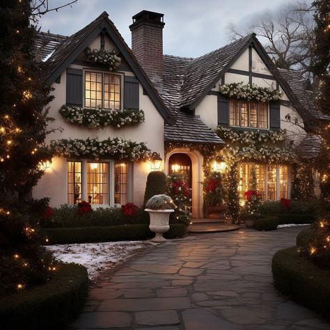 If it is only for inspiration, does it have to be real? Here is another house from our countryside urban series. #interiordesign… | Instagram Fall Houses Exterior, Tudor House Exterior, Bedroom Fall Decor, Beautiful Small Homes, Hallmark Homes, Apartment Exterior, Fall Room Decor, Storybook Homes, Tudor Style Homes