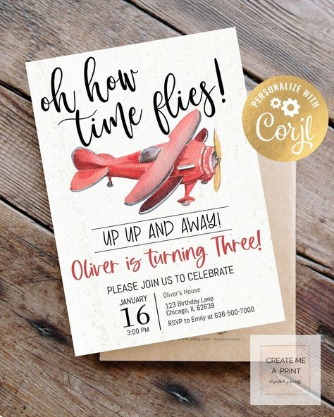 Party Time: Kid's Birthday Party Bash Plane Birthday, Baby Handprint Crafts, Planes Birthday Party, Planes Birthday, 7 Birthday, First Birthday Posters, Planes Party, Airplane Theme, Airplane Birthday Party