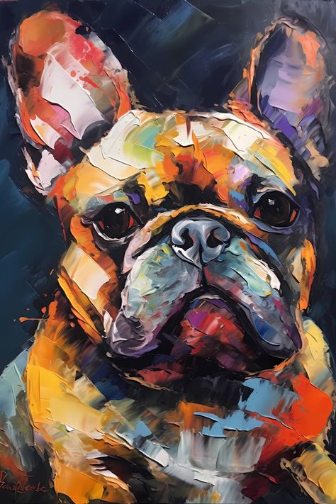 Dog Caricature, Digital Art Programs, Modern Minimalist Decor, Bulldog Artwork, Animal Caricature, French Bulldog Art, Animal Portraits Art, Bulldog Art, French Bulldog Dog