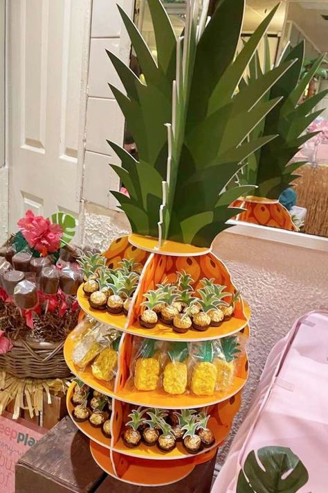 Luau Candy Bar, Hawaiian Theme Dessert Table Ideas, Luau Dessert Table Ideas, Luau Candy Table Ideas, Hawaiian Baby Shower Theme Boy, Aloha Baby Shower Ideas Boy, Island Theme Baby Shower Ideas, Luau Baby Shower Ideas Boys, Luau Retirement Party Ideas