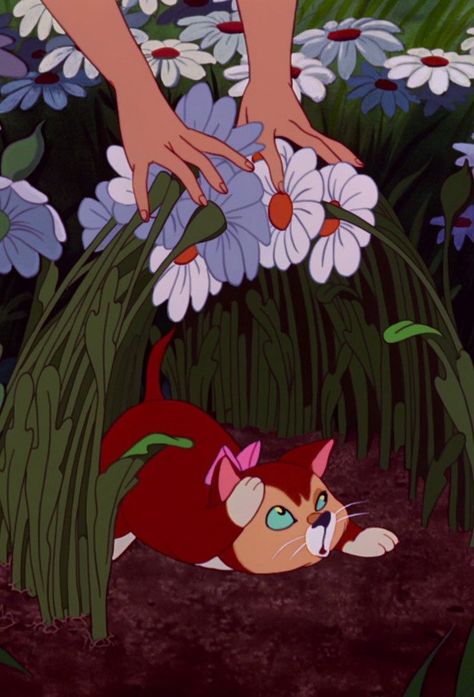 *ALICE & DINAH ~ Alice in Wonderland, 1951 Tattoo Disney, Disney Mickey, A Cat, Alice In Wonderland, Van, Disney, Flowers