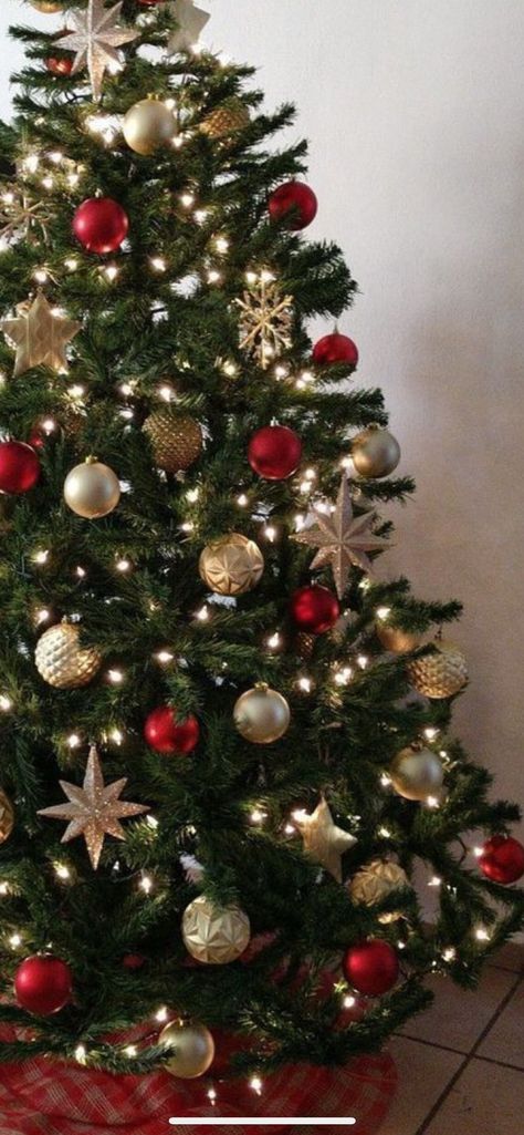 Gold Green And Red Christmas Tree, Timeless Christmas Tree Decor, Red Christmas Tree Aesthetic, Green Red And Gold Christmas Tree, Red Gold Green Christmas Tree, Red Gold And Green Christmas Tree, Red And Gold Christmas Tree Ideas Simple, Red Green And Gold Christmas Tree, Red Green Gold Christmas Tree