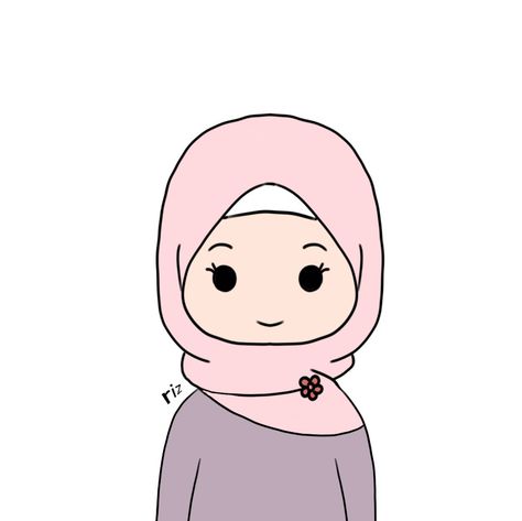 Muslimah Drawing, Cartoon Muslimah, Simple Face Drawing, Girl Drawing Easy, Hijab Cartoon, Cartoon People, Easy Doodle Art, Kraf Diy, Photo Sketch