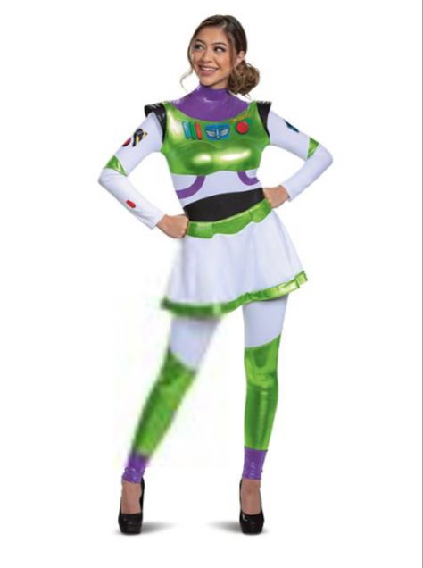 Picture of Buzz Lightyear costume on woman. Buzz Lightyear Costumes, Marshmallow Costume, Halloween Costumes Ideas For Women, Buzz Lightyear Halloween Costume, Lightyear Costume, Buzz Lightyear Costume, Stranger Things Costume, New Halloween Costumes, Horror Costume