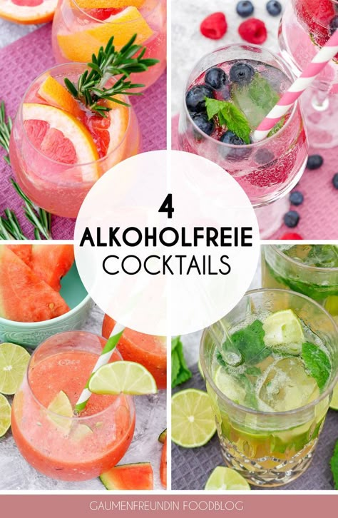 alkoholfreie Cocktails Melon Cocktail, Virgin Cocktail Recipes, Virgin Cocktails, Shakes Drinks, Fancy Drinks, Cocktail Recipes Easy, Smoothie Shakes, Wild Berry, Smoothie Drinks