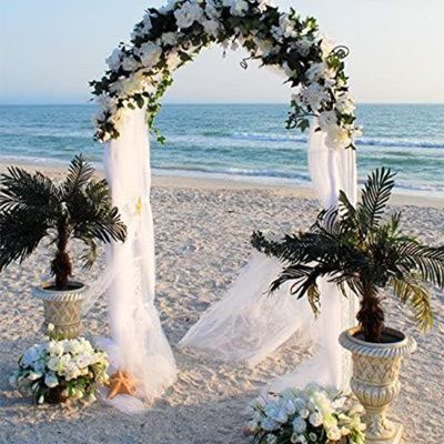 Beach Wedding Arch, Wedding Setup, Metal Wedding Arch, Arch Decoration, Wedding Altars, Metal Arch, Beach Theme Wedding, Floral Arch, Wedding Flower Arrangements